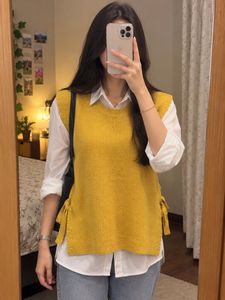 Cozy Mustard Knit Sweater Vest