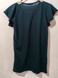 Navy Blue Top with Sequined Collar