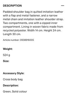 Quilted Green Shoulder Bag