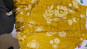 Yellow Floral Print Ethnic Skirt XS