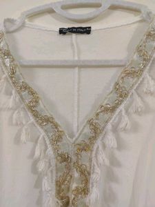 Embroidered Cotton Sleeveless Top