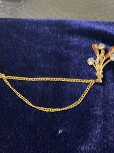 Floral Lapel Pin with Chain