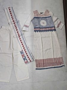 white Kurta Set with Dupatta