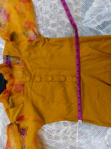 Yellow Floral Puff Sleeve Dress
