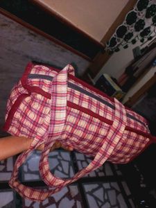 Vintage Plaid Duffel Bag