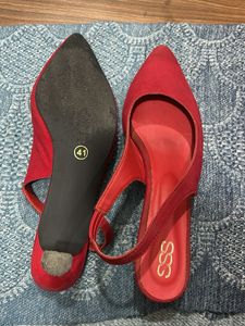 Elegant Red Slingback Heels 👠 (41)