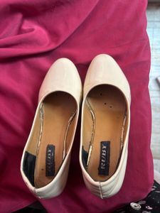White Block Heels