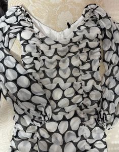 Chic Polka Dot  baloon Dress - S