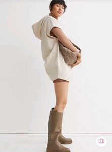 Women Beige Oversized Hoodie
