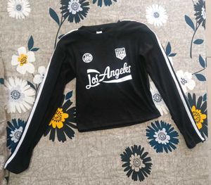 Black Los Angeles Graphic Long Sleeve Top