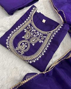 Elegant Purple Kurta Set with Embroidery