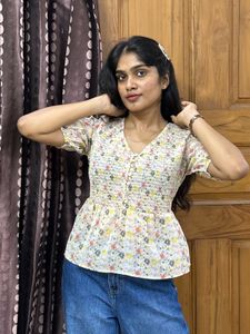 Floral Smocked Peplum Top