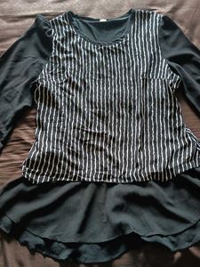 Striped Black Long Sleeve Top