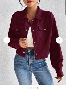 Maroon Corduroy Cropped Jacket newwdtag