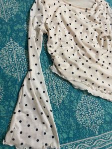 Polka Dot Mesh Top