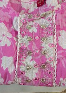 Pink Floral Kurta