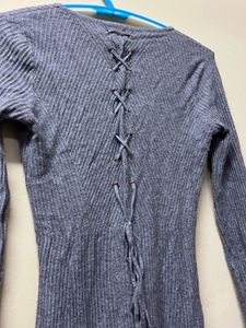 Ribbed Knit Midi Dress