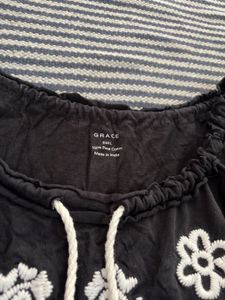 Black Embroidered Top