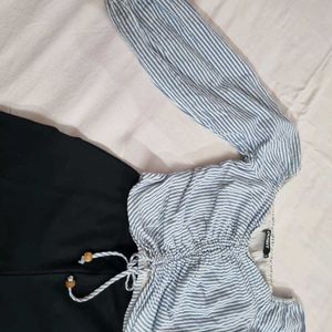 Striped Ruched Crop Top
