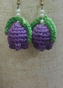 Handmade Crochet Tulip Earrings