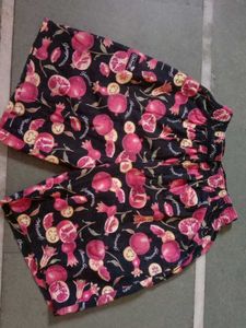 Cute Pomegranate Print Palazzo Pants made in USA