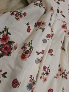 Floral Print Button-Up Dungarees