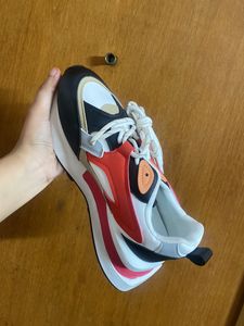 RED BLACK SNEAKERS( PUMA INSPIRED) SIZE 38
