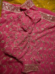 Beautiful Pink Embroidered Saree
