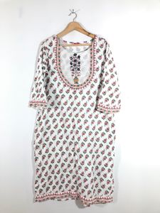 White Printed Kurta (Women’s)
