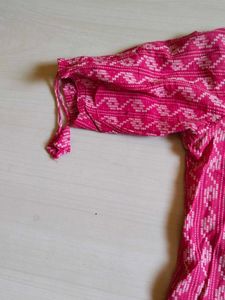 Pink Patterned Kurta
