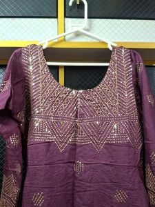 Purple Sequined Suit Set