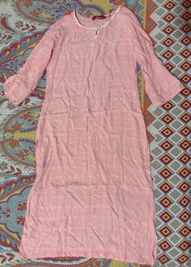 Pink Checked Kurta