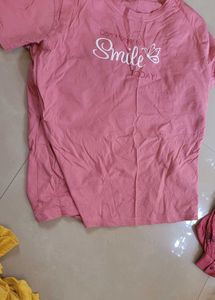 Pink "Smile Today" Graphic T-Shirt