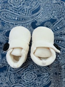 Soft Cream Baby Booties