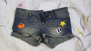 Denim Shorts with Patches