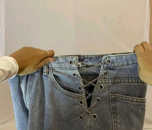 Korean Inspired Highwaisted Chained Jeans