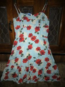 Light Blue Floral Mini Dress