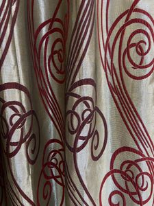 Set Of 3 Curtains (2 Maroon Satin And 1 Silk)