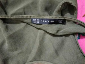 Olive Green Dress/ Zara Trafaluc Dress