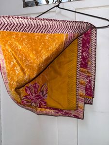 Beautiful Mustard &amp; Maroon Saree