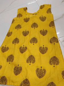 Yellow Tree Print Kurta
