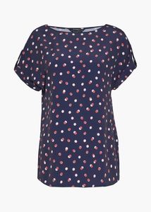 Women Navy Blue Polka Dot Top| Daily Wear Top