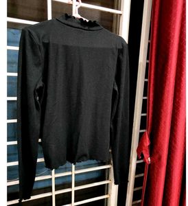 Chic Burnt Orange V-Neck with black Forever 21 top