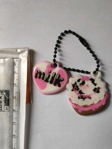 Milk Cow Cake Keychain Charm