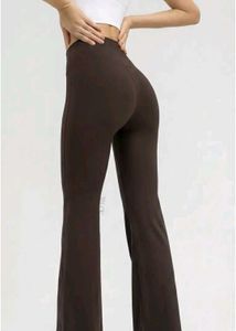 Flared brown bootcut tights