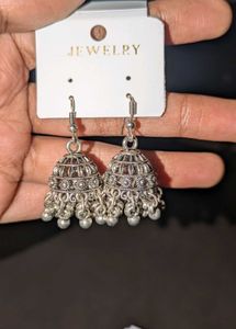 Oxidized Jhumka Earrings Set
