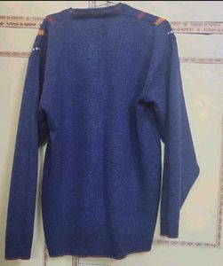 Men's Blue Striped V-Neck Sweater