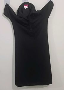 Classic Black Polo Neck Dress