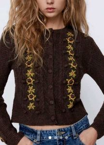 Zara Floral Embroidered Cardigan