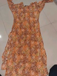 combo of  orange and pink  Printed Kurta